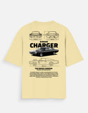 Dodge Charger Oversized T Shirt Classic Muscle Car Blueprint Graphic Streetwear Tee