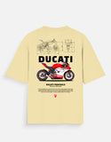 Ducati Panigale Mission Winnow Graphic Oversized T Shirt Premium Superbike Streetwear Cotton Rider Tee