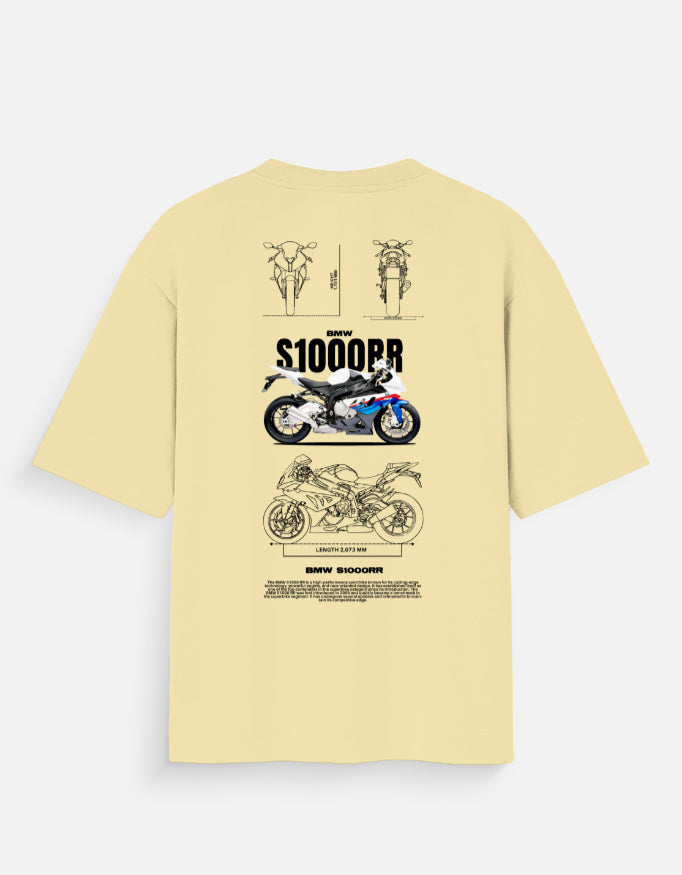 BMW S1000RR Blueprint Graphic Oversized T Shirt Superbike Racing Streetwear Premium Cotton Rider Tee