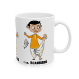Mr Beanbabu Funny Coffee Mug Cartoon Indian Character Humor Mug Cute Illustration Coffee Mug Desi Comedy Gift Mug Unique Graphic Mug