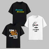 Tamil Typography Graphic T Shirt Combo Pack Attitude Dialogue Tamil Print Cotton Unisex Black White Streetwear Tees India