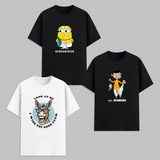 Funny Cartoon Graphic T Shirt Combo Pack Minion Style Mr Bean Inspired Donkey Quote Printed Cotton Unisex Trendy Graphic Tees Casual Wear India