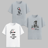 Tamil Minimal Graphic T Shirt Combo Pack Thiruvalluvar Design Cotton Unisex White Grey Streetwear Tees India