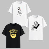 Tamil Graphic T Shirt Combo Pack Typography Thiruvalluvar Design Cotton Unisex Streetwear Tees India