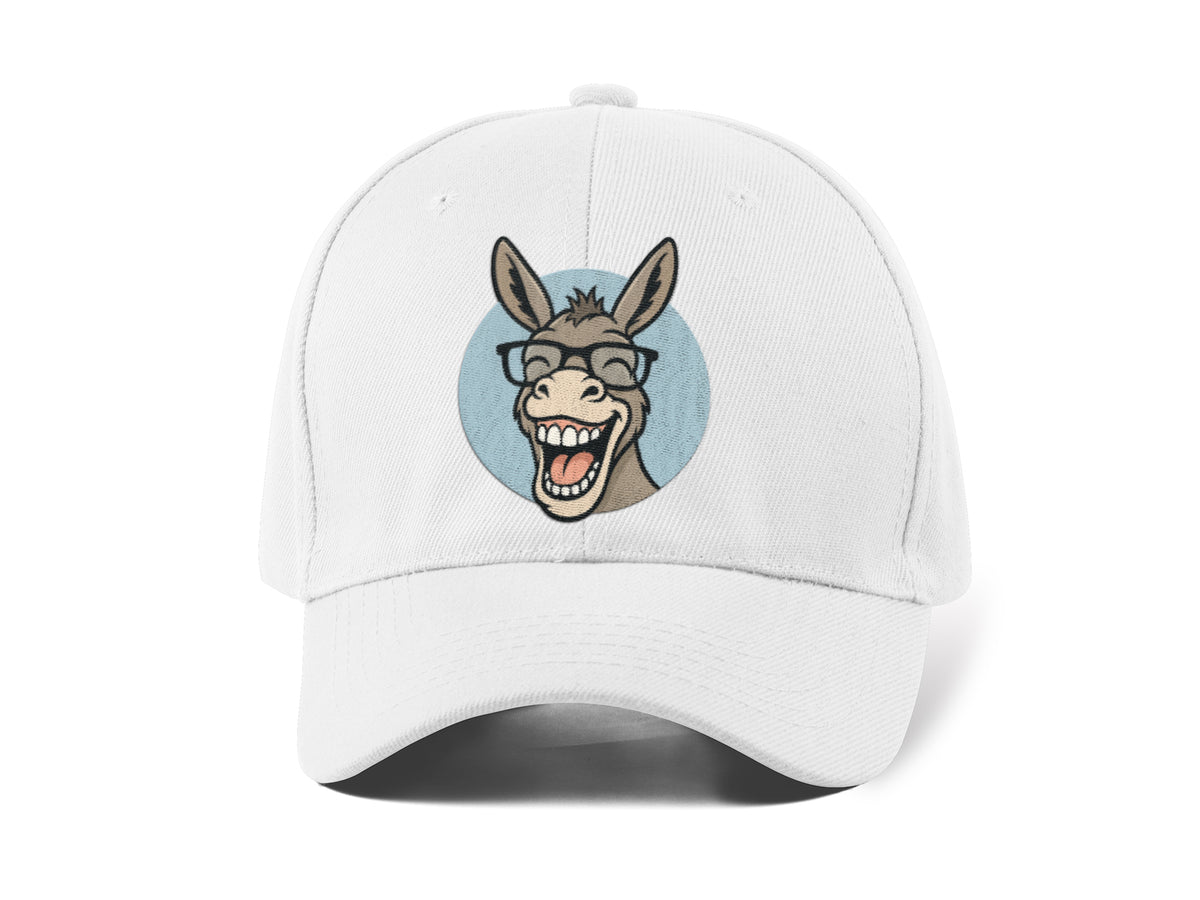 Funny Donkey Embroidery Baseball Cap Cartoon Smiling Donkey Face Black Adjustable Cotton Dad Hat Streetwear Unisex Gift