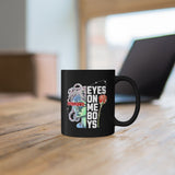 Medusa Eyes On Me Boys Coffee Mug Aesthetic Streetwear Graphic Mythology Art Ceramic Mug Trendy Bold Typography Statement Coffee Cup Gift