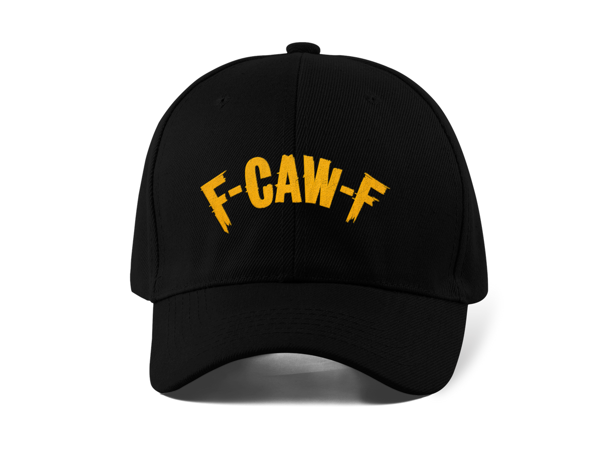 FCAWF Embroidery Baseball Cap Bold Typography Streetwear Black Adjustable Cotton Dad Hat Unisex Trendy Graphic Cap