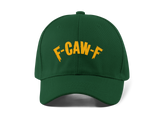 FCAWF Embroidery Baseball Cap Bold Typography Streetwear Black Adjustable Cotton Dad Hat Unisex Trendy Graphic Cap