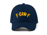 FCAWF Embroidery Baseball Cap Bold Typography Streetwear Black Adjustable Cotton Dad Hat Unisex Trendy Graphic Cap
