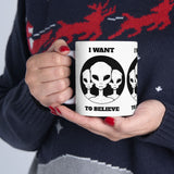 Alien Believe Coffee Mug UFO Sci Fi Aesthetic Mug Minimalist Space Graphic Ceramic Mug Funny Alien Lover Gift Cosmic Universe Coffee Cup