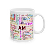 I Am Positive Affirmation Word Cloud Coffee Mug Motivation Mindset Success Confidence Inspirational Typography Ceramic Mug