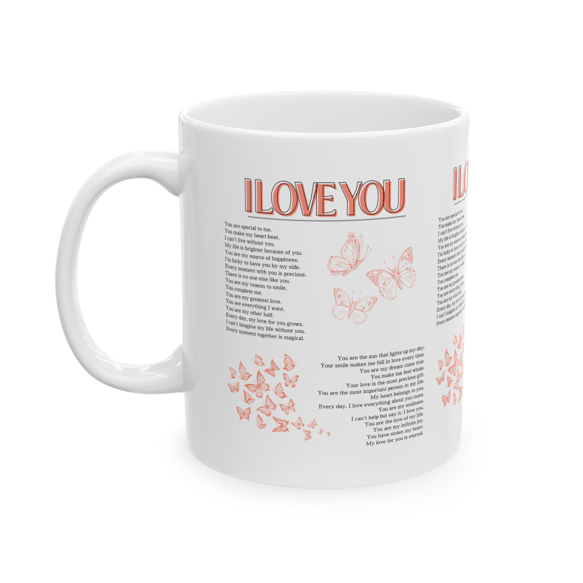 I Love You Coffee Mug Romantic Gift for Couples Girlfriend Boyfriend Wife Husband Anniversary Valentines Day Love Quote Aesthetic Typography Ceramic Mug
