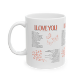 I Love You Coffee Mug Romantic Gift for Couples Girlfriend Boyfriend Wife Husband Anniversary Valentines Day Love Quote Aesthetic Typography Ceramic Mug