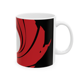 Spy Agent Coffee Mug Secret Agent 007 Style Action Graphic Red Swirl Gun Barrel Design Ceramic Coffee Mug Cool Movie Inspired Gift