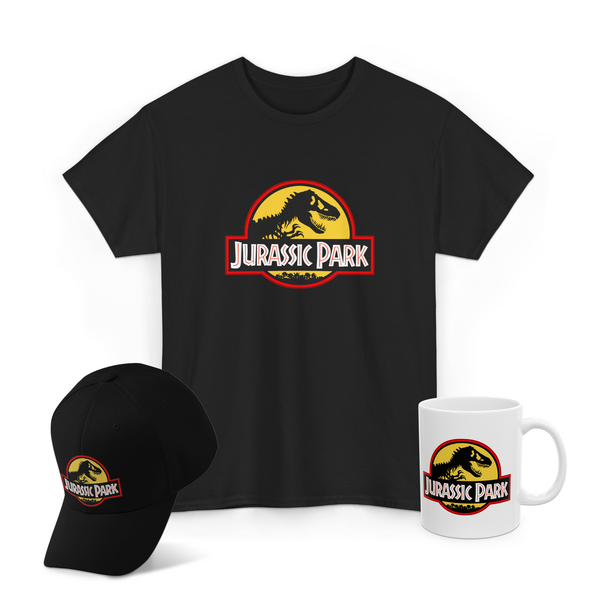 Jurassic Park Dinosaur Graphic T Shirt Combo Pack Vintage Retro Movie Style Premium Cotton Unisex Streetwear