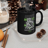 Money Mindset Stack Cash Coffee Mug Motivational Wealth Quote Entrepreneur Hustle Black Ceramic Mug Bold Typography Design
