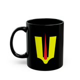 Namam Symbol Coffee Mug Minimal Spiritual Yellow Tilak Design Black Ceramic Mug Hindu Sacred Symbol Printed Cup Premium Gift