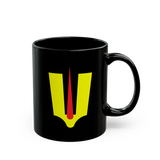 Namam Symbol Coffee Mug Minimal Spiritual Yellow Tilak Design Black Ceramic Mug Hindu Sacred Symbol Printed Cup Premium Gift