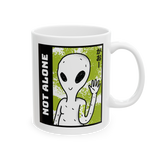 Not Alone Alien Coffee Mug Cute UFO Cartoon Aesthetic Mug Sci Fi Minimalist Graphic Ceramic Mug Funny Space Lover Gift Cosmic Cute Alien Cup