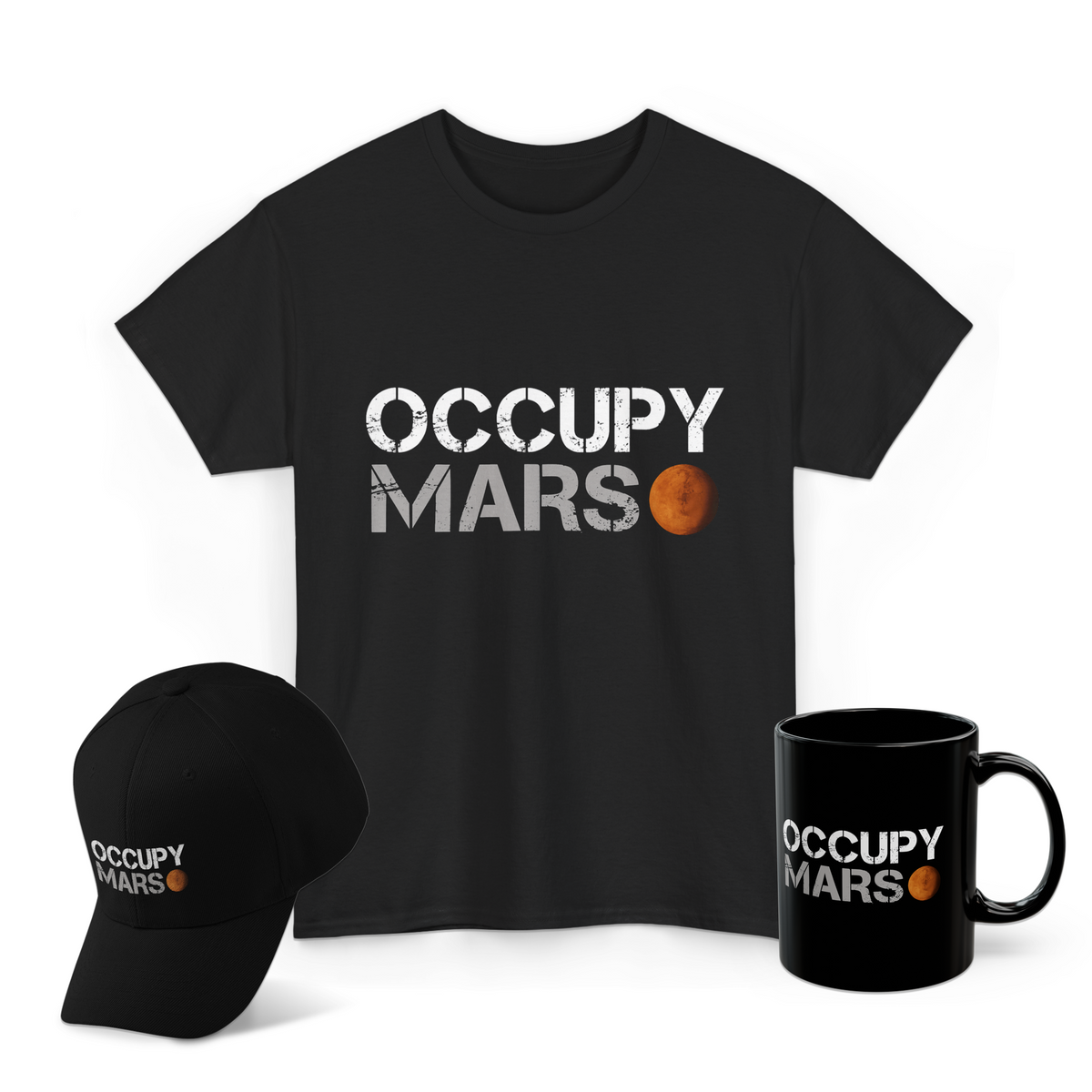 Occupy Mars Graphic T Shirt Combo Pack Space Exploration Futuristic Sci Fi Print Premium Cotton Unisex Streetwear