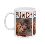 Cute Monkey Punch Coffee Mug Funny Animal Aesthetic Baby Monkey Ceramic Mug Adorable Cartoon Style Coffee Cup Gift For Kids Animal Lovers