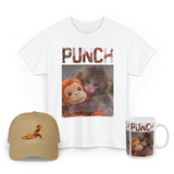 Punch Monkey Cute Baby Monkey Graphic T Shirt Combo Pack Premium Cotton Funny Cartoon Streetwear Tee Cap Mug Set