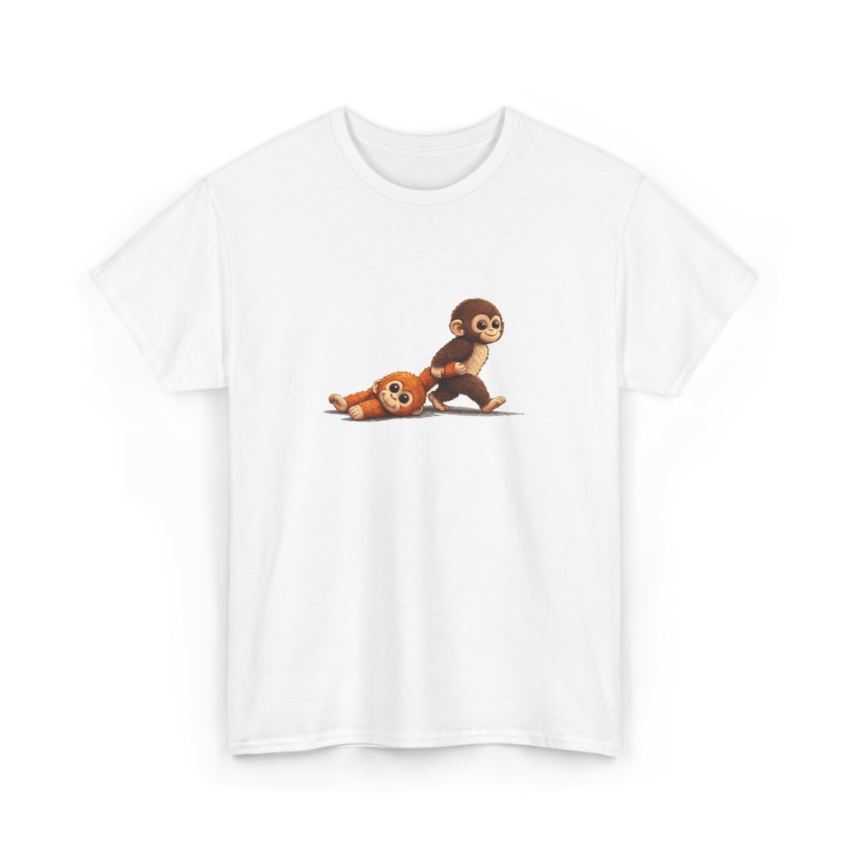 Punch Monkey Cute Graphic T Shirt Funny Animal Cartoon Tee Aesthetic Baby Monkey Print Unisex Cotton White Tshirt 2