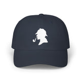 Sherlock Holmes Silhouette Baseball Cap Detective Icon Embroidered Hat Black Minimal Mystery Style Adjustable Cotton Cap Unisex