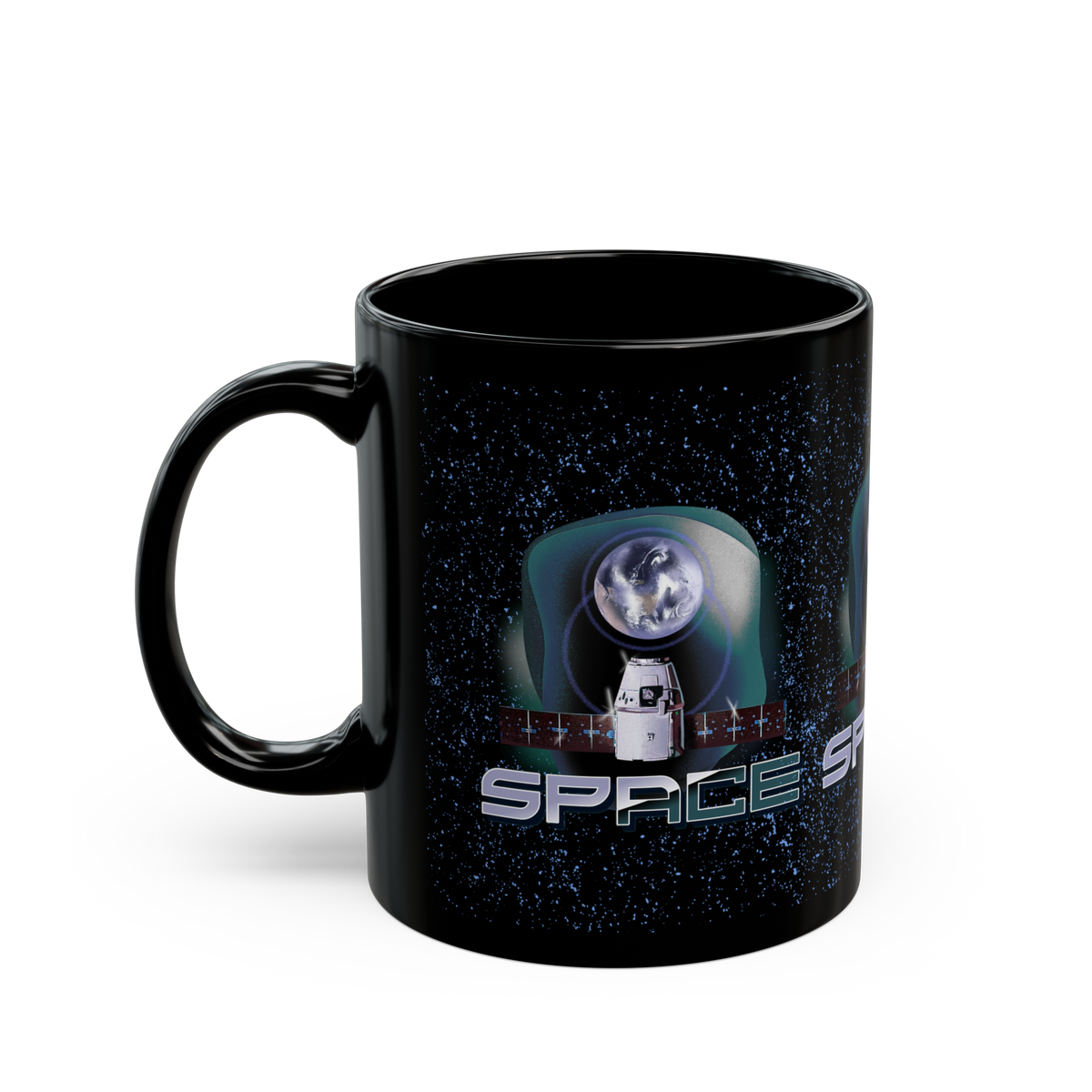 Space Satellite Coffee Mug Futuristic Galaxy Mug Astronaut Spacecraft Graphic Ceramic Mug Sci Fi Aesthetic Cosmic Universe Coffee Cup Space Lover Gift