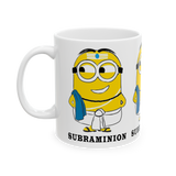 Subraminion Funny Coffee Mug Indian Minion Style Cartoon Mug Cute Character Humor Mug Desi Cartoon Gift Mug Unique Graphic Coffee Mug