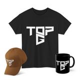 Top G Graphic T Shirt Combo Pack Premium Cotton Minimal Logo Streetwear Tee Cap Mug Set Bold Typography Design