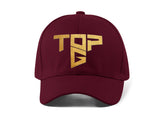 Top G Gold Embroidery Baseball Cap Bold Typography Logo Black Adjustable Cotton Dad Hat Streetwear Unisex Cap