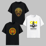 Hindu God Graphic T Shirt Combo Pack Narasimha Namo Narayanaya Spiritual Printed Cotton Unisex Black White Devotional Tees India
