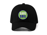 Save Soil Embroidery Baseball Cap Eco Awareness Typography Black Adjustable Cotton Dad Hat Sustainable Streetwear Unisex Cap